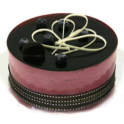 "Round shape Blue Berry Gateaux Cake - 1kg (Bangalore Exclusives) - Click here to View more details about this Product
